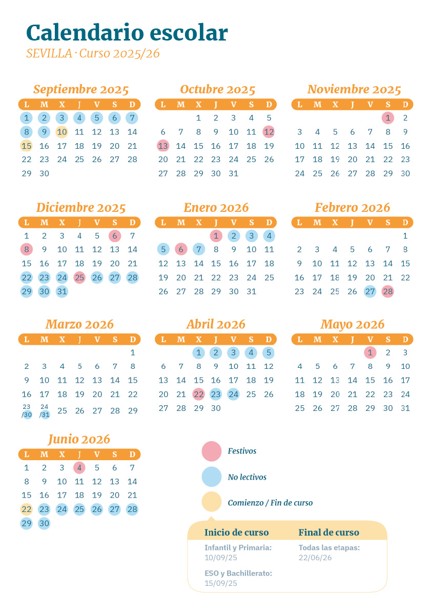 CALENDARIO ESCOLAR 25-26 Sevilla CALENDARIO ESCOLAR 25-26 Sevilla